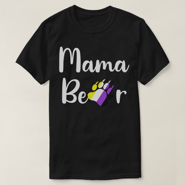 NonBinary Mama Bear LGBTQ Mama NonBinary Enby T-Shirt (Design vorne)