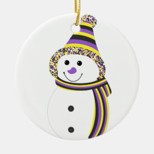 Nonbinary NB Pride Snowman Snowperson Keramik Ornament