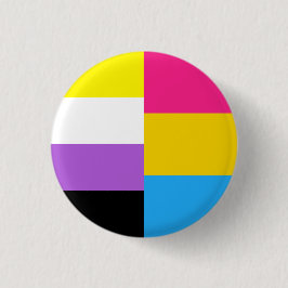 Nonbinary Pansexual Dual Pride Flag Button