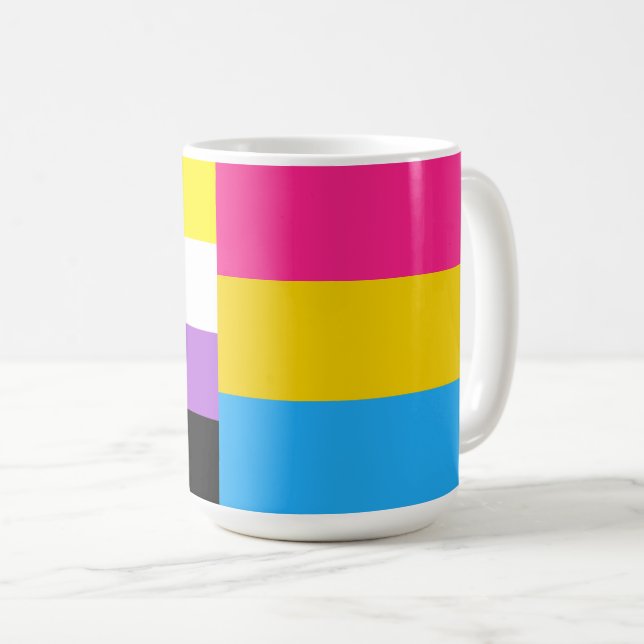 Nonbinary Pansexual Dual Pride Flag Kaffeetasse (VorderseiteRechts)