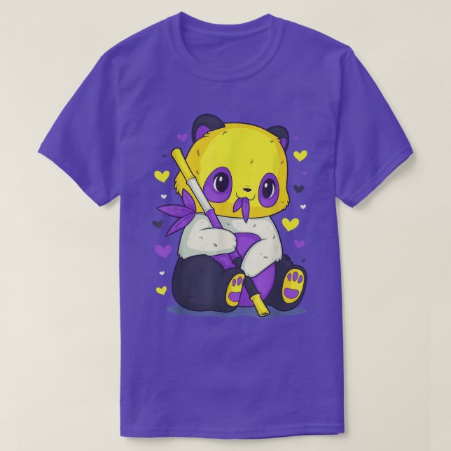 NonBinary Pride Flag Panda Genderqueer LGBT Gay Pr T-Shirt (Design vorne)