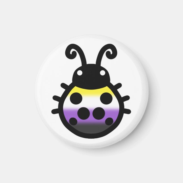 Nonbinary Pride Ladybug Magnet (Vorne)