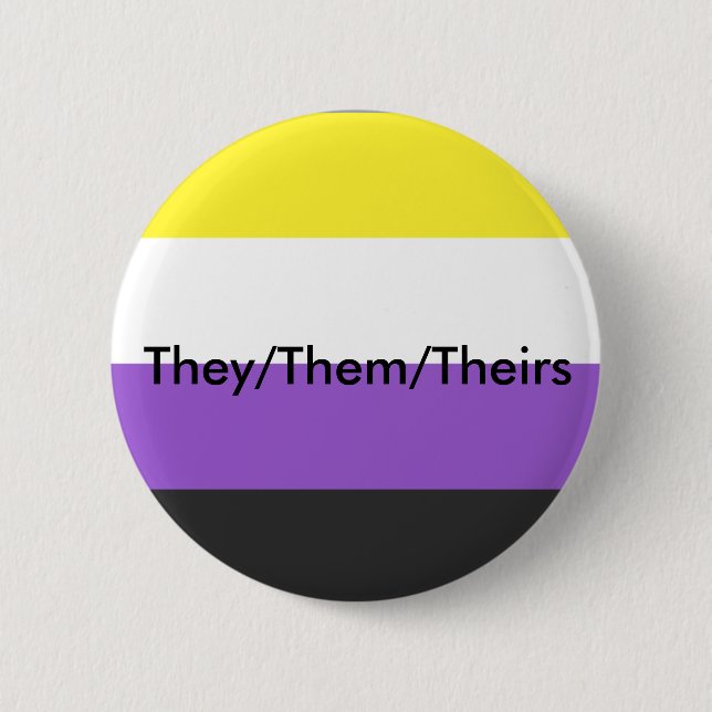 Nonbinary sie/sie/ihr Pronomen-Knopf Button (Vorderseite)