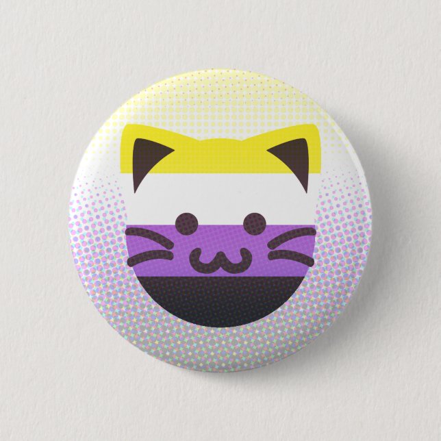 nonbinary Stolzkatzenknopf Button (Vorderseite)