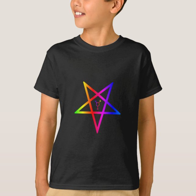 Nonbinary Transgender umgekehrter Regenbogen T-Shirt (Vorderseite)