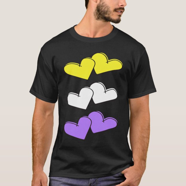 Nonbinary Valentine's Day Love LGBTQ LGBT NB Enby T-Shirt (Vorderseite)