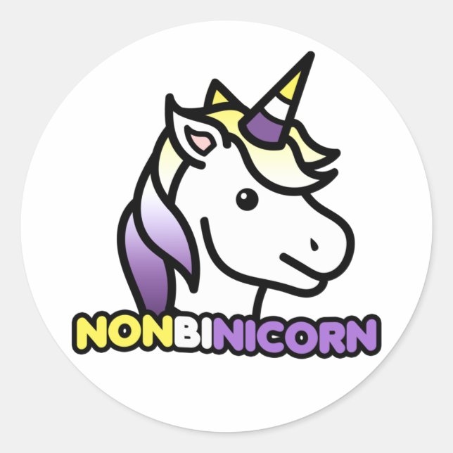 Nonbinicorn Runder Aufkleber (Vorderseite)