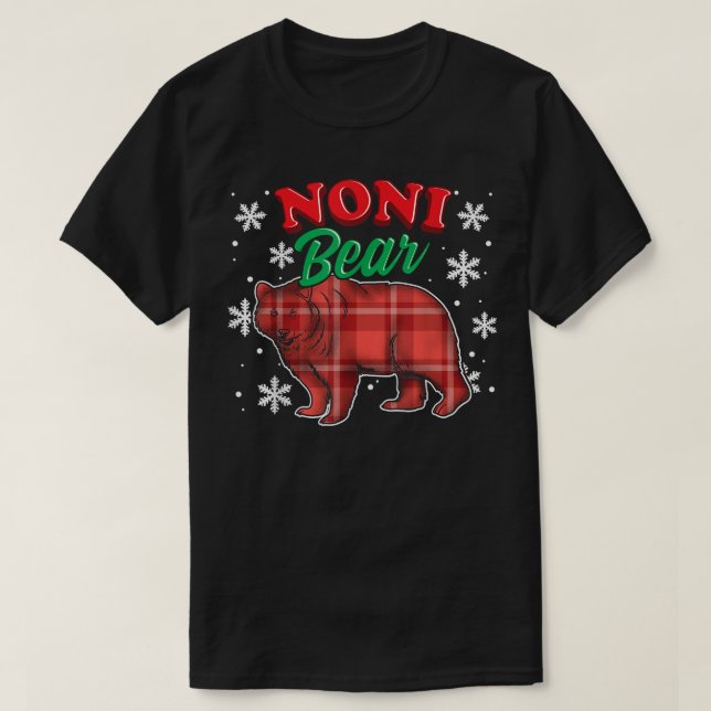 Noni Bear Buffalo Kariertes Geschenk Matching Bäre T-Shirt (Design vorne)
