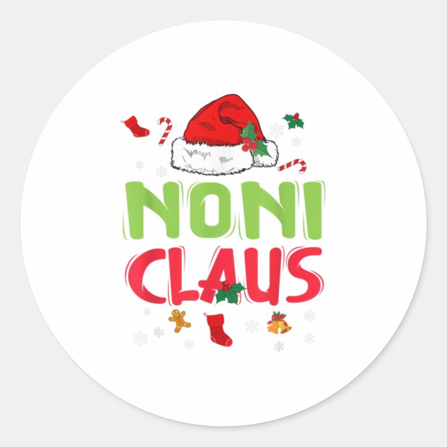 Noni Claus Christmas Family Matching Pa Runder Aufkleber (Vorderseite)