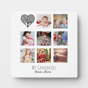 NONNA 8 x Foto Collage Großkinder Familienbaum Fotoplatte