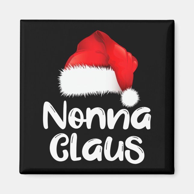 Nonna Claus Christmas Family Matching Santa Hat Pa Magnet (Vorne)