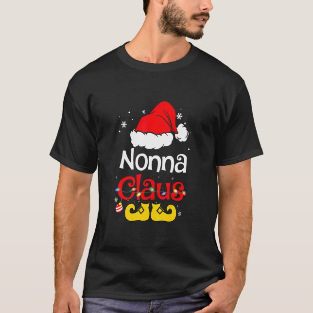 Nonna Claus Christmas Pajama Familie Matching Xmas T-Shirt (Vorderseite)