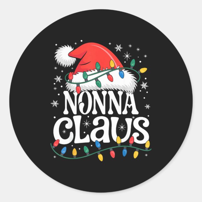 Nonna Claus Funny Xmas Christmas Grandma Holiday S Runder Aufkleber (Vorderseite)
