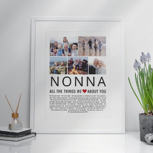 Nonna Foto Collage Dinge, die wir Liebe über Sie L Poster
