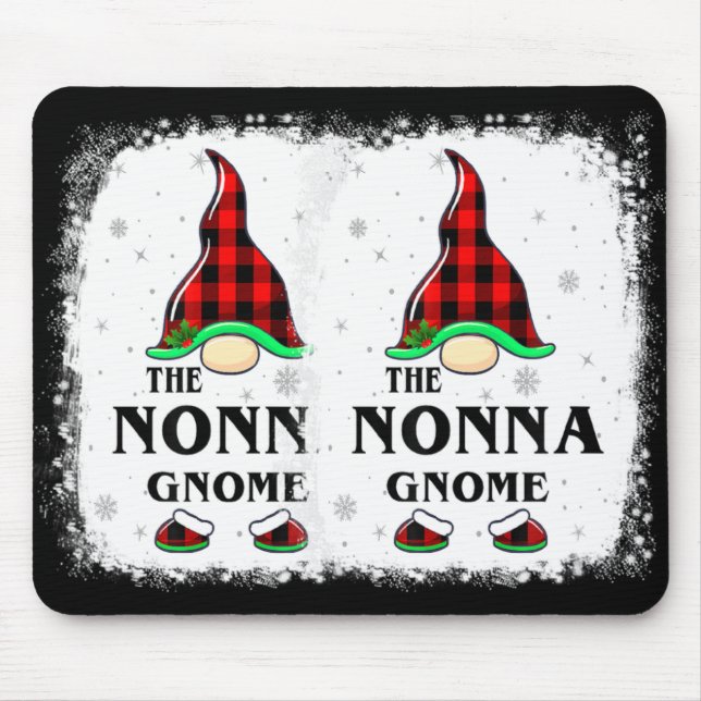 Nonna Gnome Buffalo Plaid Matching Family Xmas Paj Mousepad (Vorne)