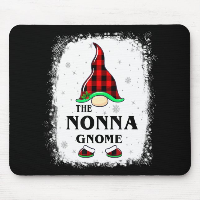 Nonna Gnome Buffalo Plaid Matching Family Xmas Paj Mousepad (Vorne)