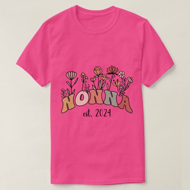 Nonna Grandma Est 2024 Neue Großmutter Fritte T-Shirt (Design vorne)