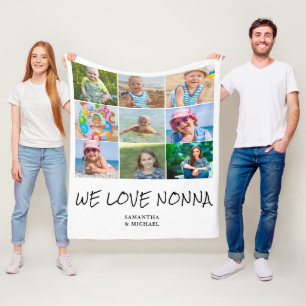 Nonna Großmutter Foto Collage Fleece Blanket