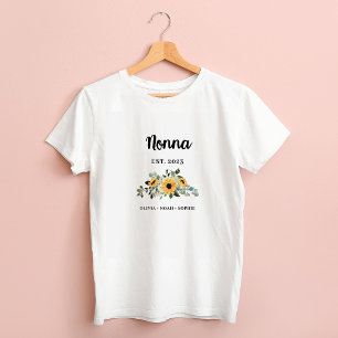 Nonna Hübsche rustikale Sonnenblumen und Namen T-Shirt