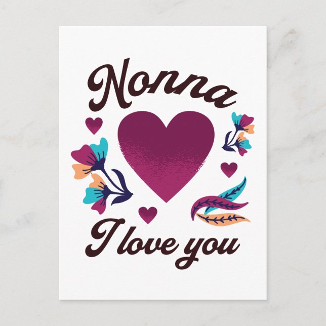 Nonna, ich Liebe dich, Großmutter, ich Liebe dich Postkarte (Vorderseite)
