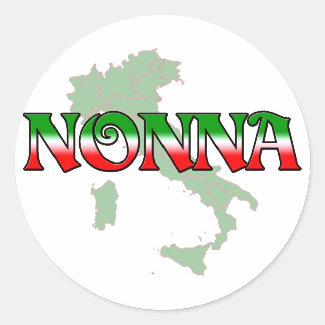 Nonna (Italienische Großmutter) Runder Aufkleber (Vorderseite)