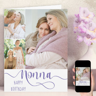 Nonna Kalligrafie 3 Foto Happy Birthday Card Karte