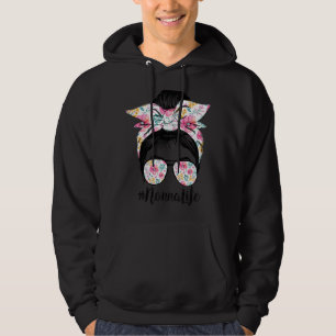 Nonna Life Messy Hair Bun Floral Frauen Mutter's D Hoodie