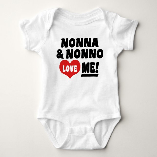 Nonna & Nonno Liebe Baby Strampler (Vorderseite)