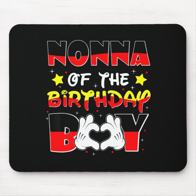 Nonna Of The Birthday Boy Shirt Matching Grandson  Mousepad (Vorne)