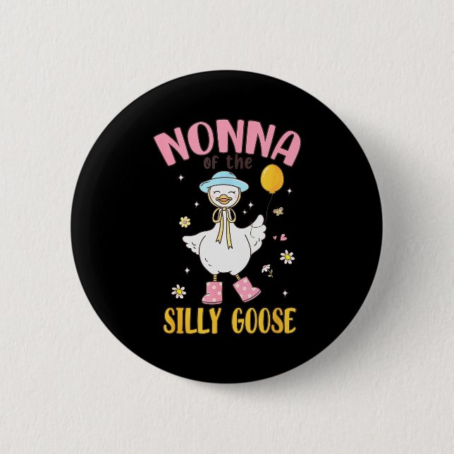 Nonna Of The Silly Goose First Birthday Family Mat Button (Vorderseite)