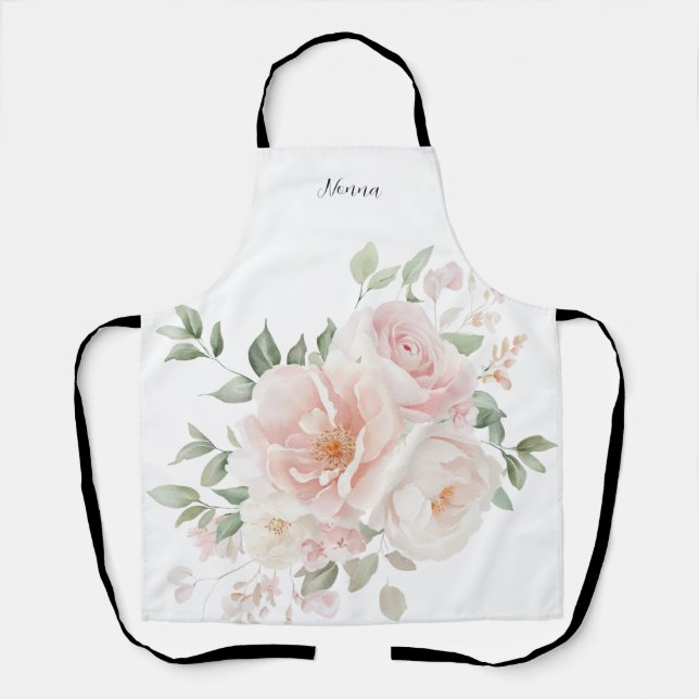 Nonna Pink Floral Schürze (Vorderseite)
