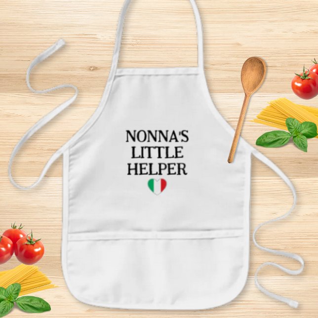 Nonna’s Little Helper Kids - Italian Flag Heart Kinderschürze (Nonna's Little Helper with Italian Flag Heart Apron for Kids)