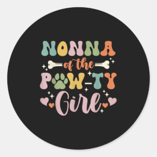 Nonna von der pawty Girl Dog Oma Familie Matchin Runder Aufkleber