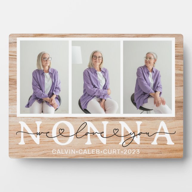 Nonna We Liebe You Heft 3 Foto Geschenk Fotoplatte (Vorderseite)
