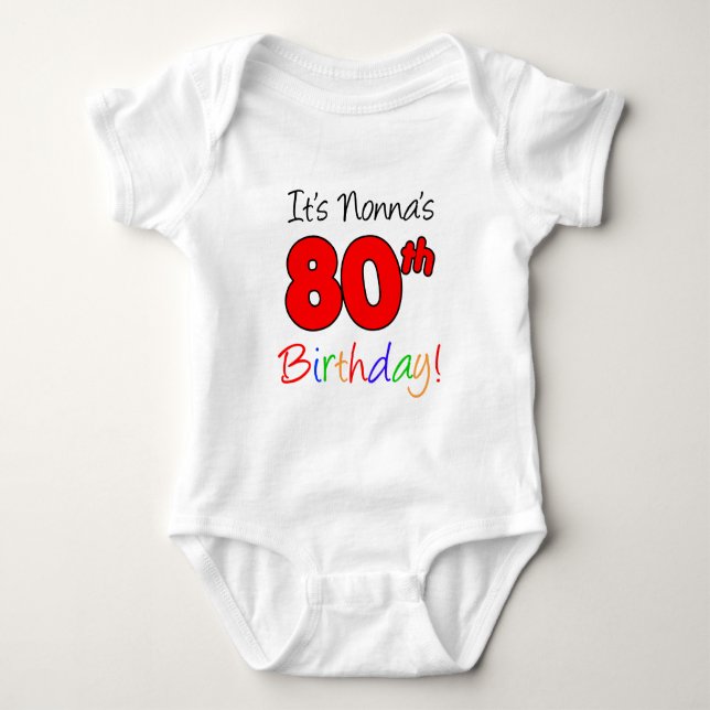 Nonnas 80. Geburtstag Baby Strampler (Vorderseite)