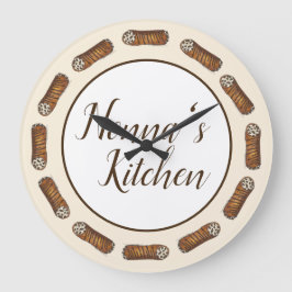 Nonna's Kitchen Italienische Bäckerei Cannoli Past Große Wanduhr