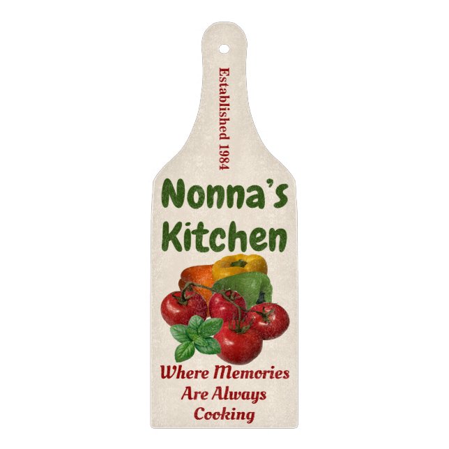 "Nonna's Kitchen" Off-White Schneidebrett (Vorderseite)