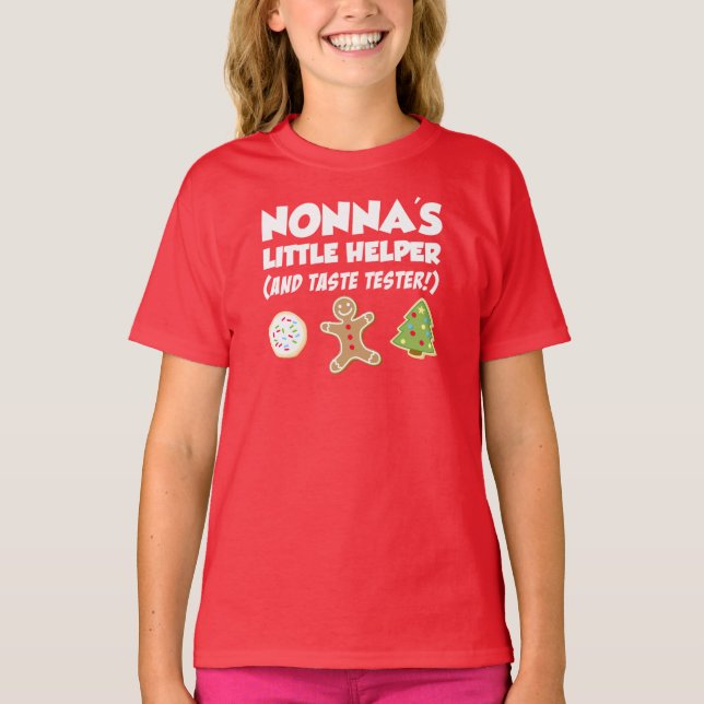 Nonna's Little Helper Christmas Cookies T-Shirt (Vorderseite)