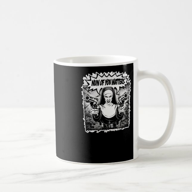 Nonne of You's's Funny Warrior Nun Comic Art Stick Kaffeetasse (Rechts)