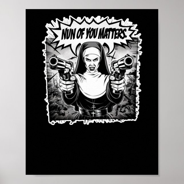 Nonne of You's's Funny Warrior Nun Comic Art Stick Poster (Vorne)