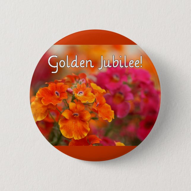 Nonnen 50. Jubiläum - Geschenke für Blumendesign Button (Vorderseite)