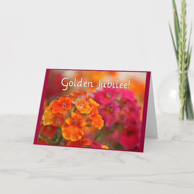 Nonnen 50. Jubiläum - Geschenke für Blumendesign Karte (Vorderseite)