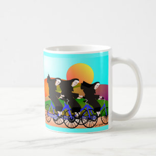 Nonnen auf Fahrrad-Kunst-Geschenken Tasse