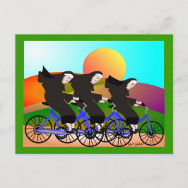 Nonnen auf Fahrrädern Kunstgeschenke Postkarte