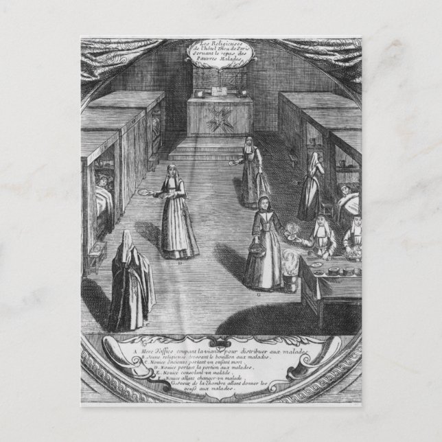 Nonnen, die den Patienten im Postkarte (Vorderseite)