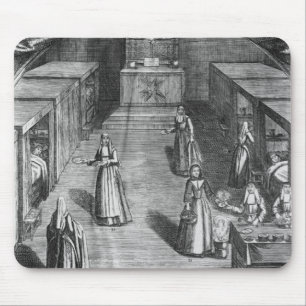 Nonnen, die den Patienten Nahrung an dienen Mousepad