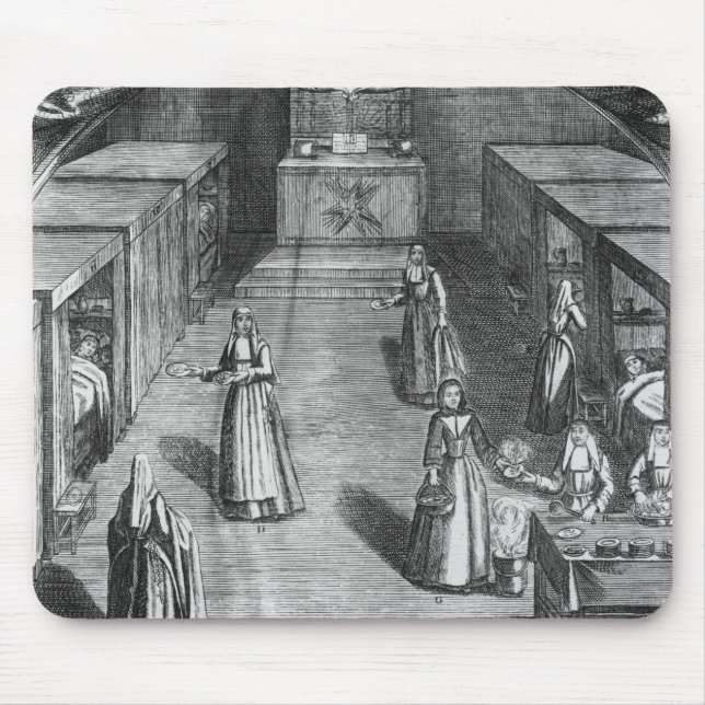 Nonnen, die den Patienten Nahrung an dienen Mousepad (Vorne)