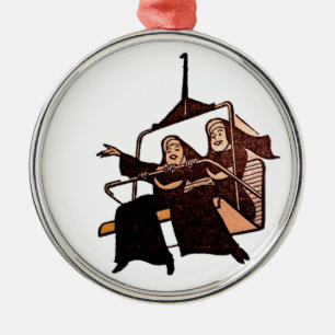 Nonnen, die Spaß .jpg haben Silbernes Ornament