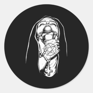 Nonnen erstickt runder aufkleber