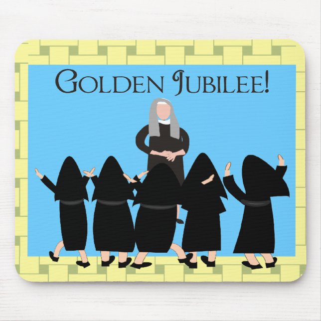 Nonnen "Golden Jubilee" Karten und Tragetaschen Mousepad (Vorne)